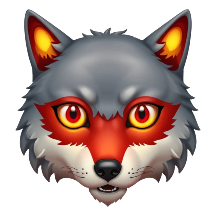 Wolf eyes glowing red only showing the eyes sticker