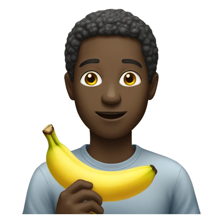 african male eating banana sticker