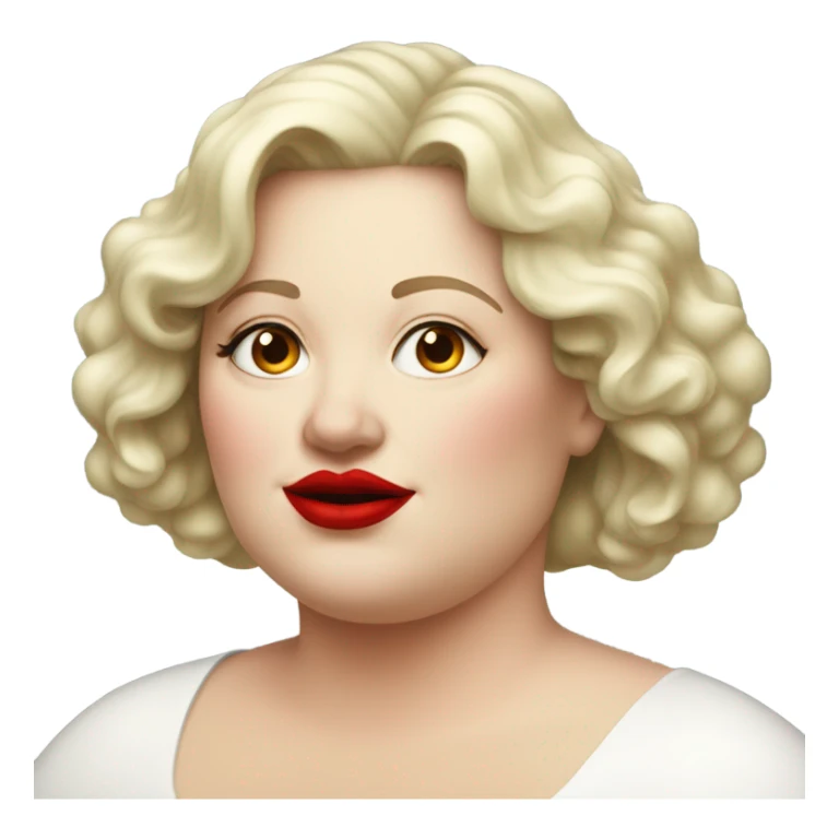 profle picture stunning fat white woman, red lips sticker
