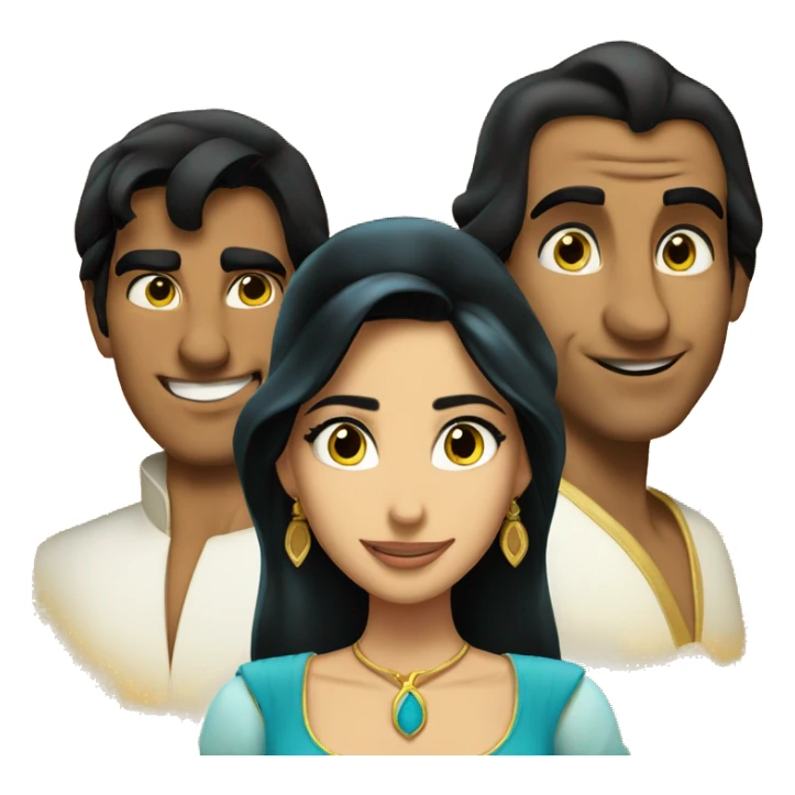 Aladdin, Jasmine and the genio  sticker