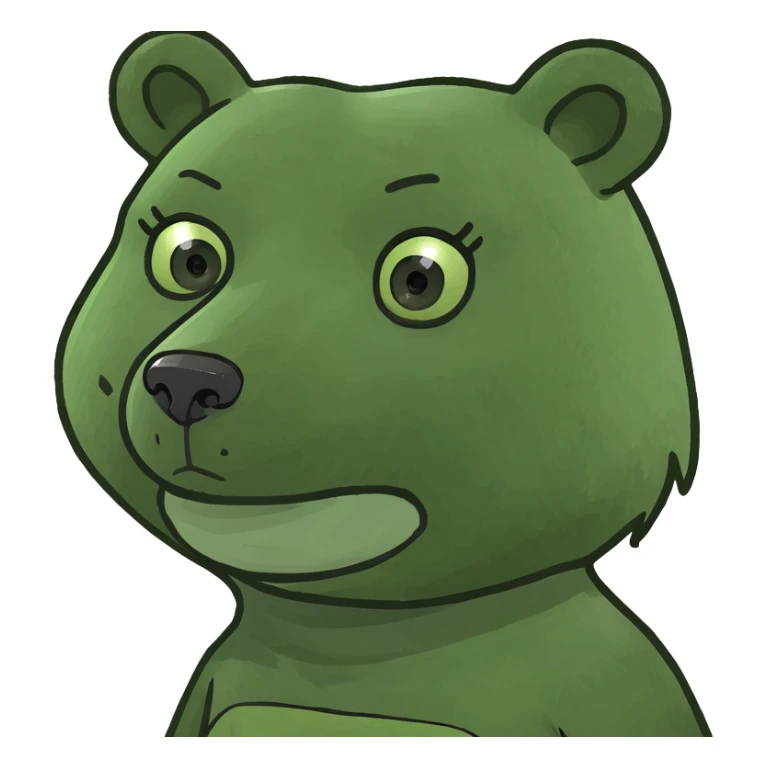 girl bear eating pink slop sticker