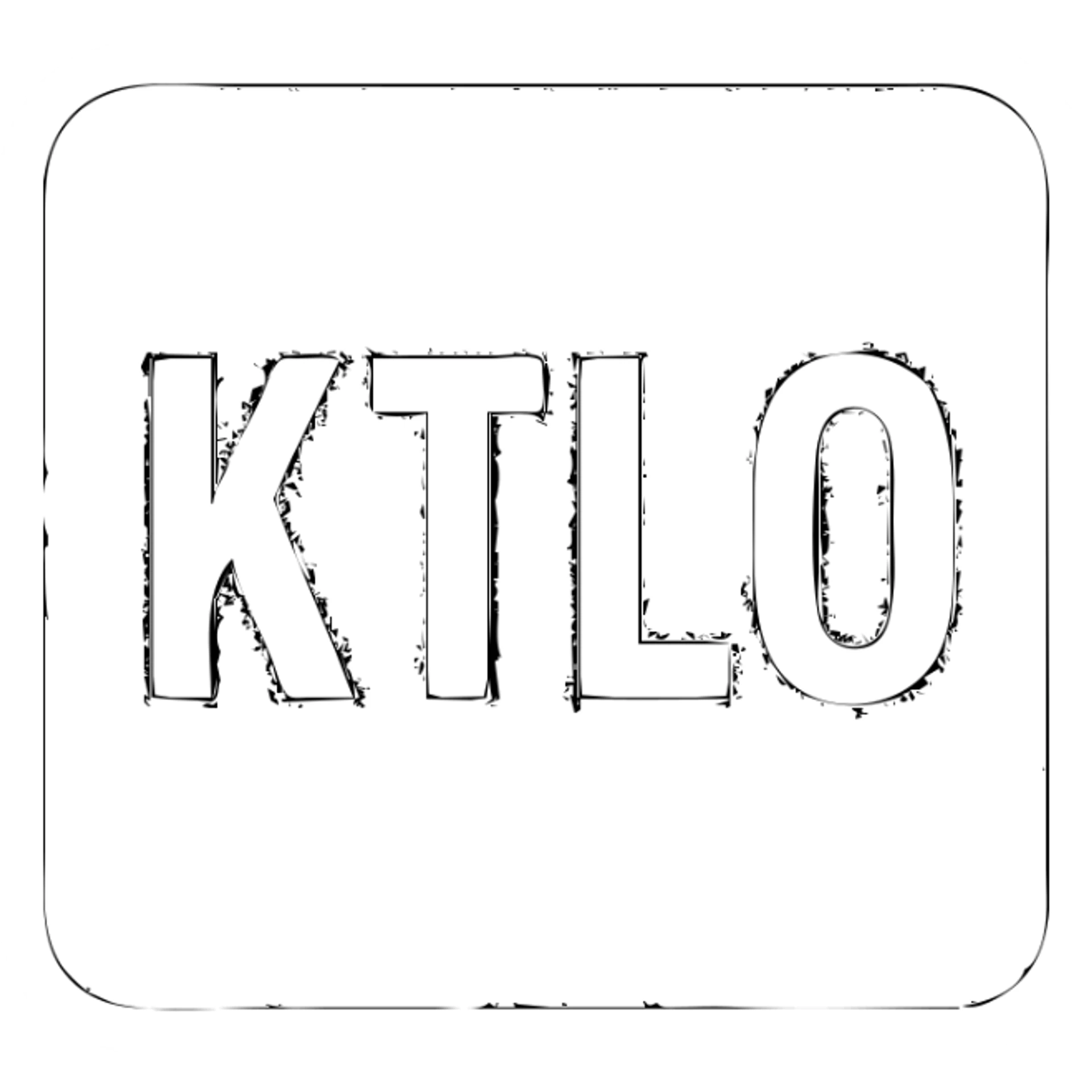 Change the solid background color to blue, keep KTLO text and style the same, no border, minimal look. sticker