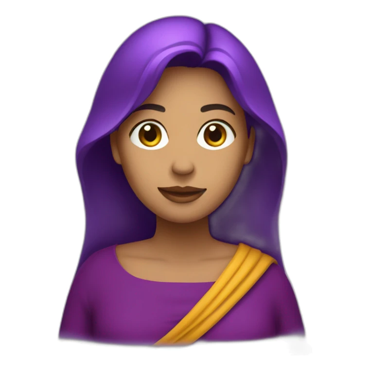 Emoji mujer con ruana color morado sticker