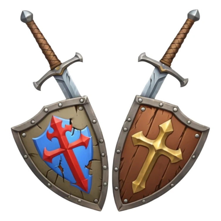 sword and shield, world of war craft style, two sword cross sticker