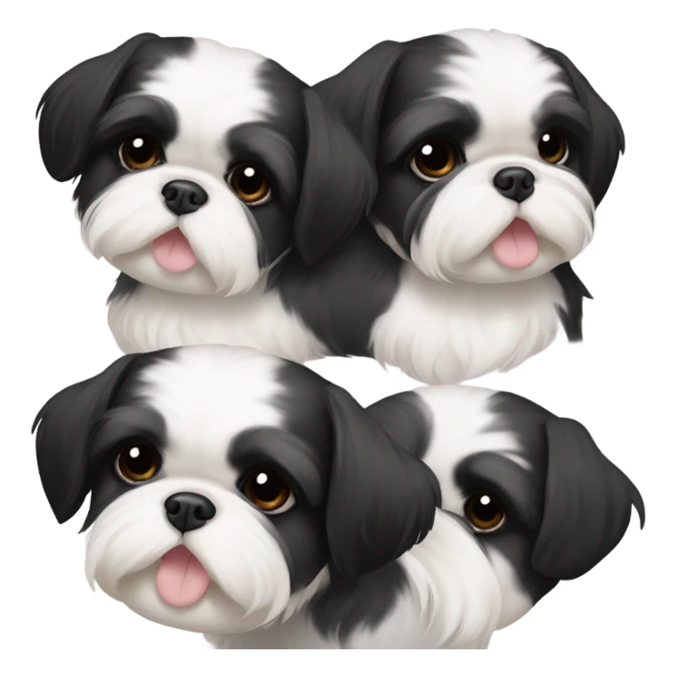 Two Shitz Tzu big faces more black with white Puppies sticker