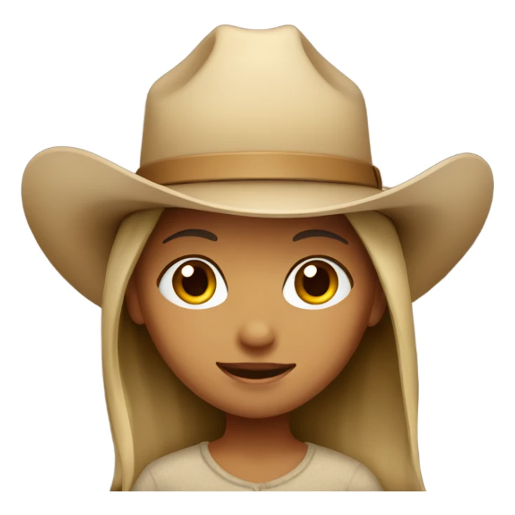 girl with beige cowboy hat sticker