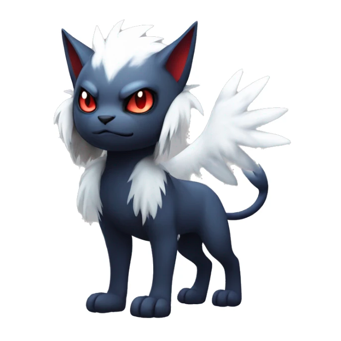 Edgy Cool Kawaii Litten-Absol-Pokémon Full Body sticker