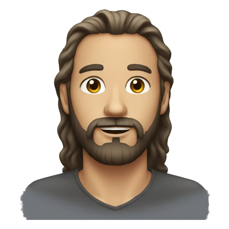 man w beard and long hair sticker