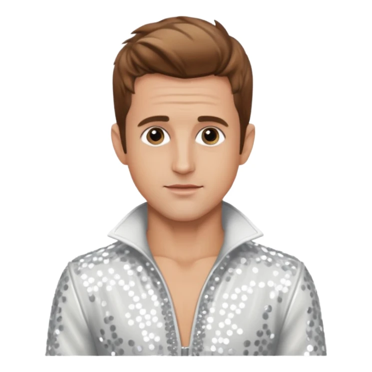 Joey McIntyre from NKOTB with light brown hair, white sequin outfit sticker