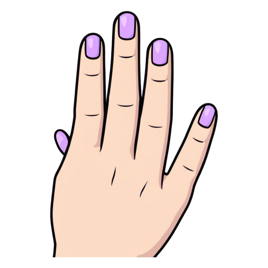 lilac pastel manicure on five fingers sticker
