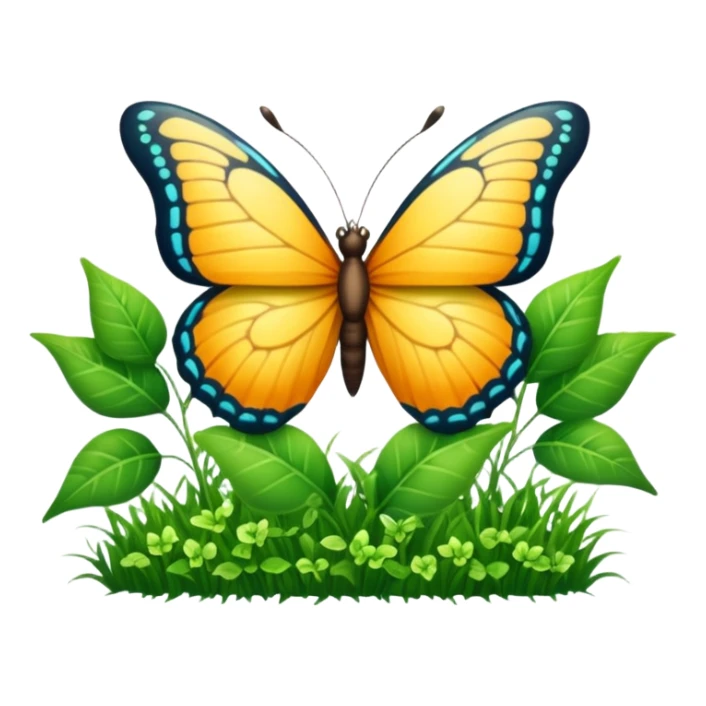 Grassy grass ivy plant butterfly  sticker