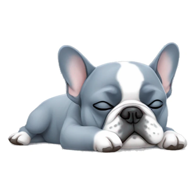 sleeping-fat-blueish grey - french-bulldog sticker