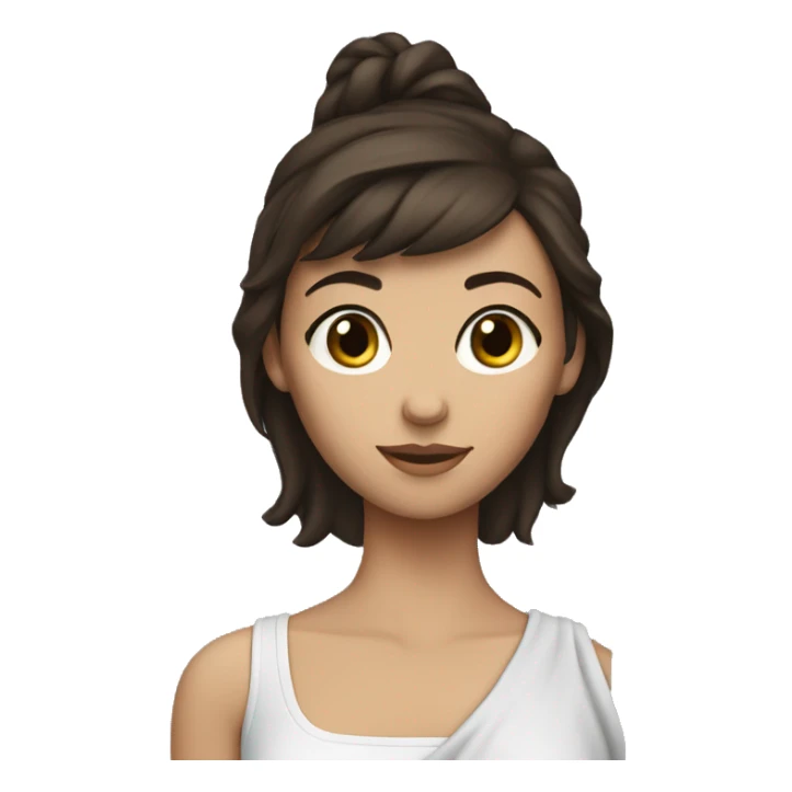 brunette girl with autority figure sticker
