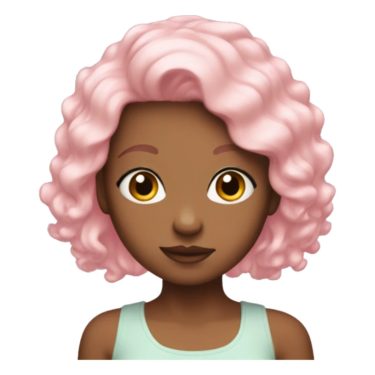 pastel pink girl with bor hair  sticker