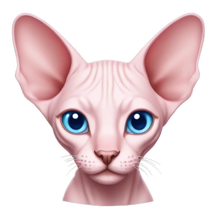 Pink sphynx with blue eyes and big smile sticker