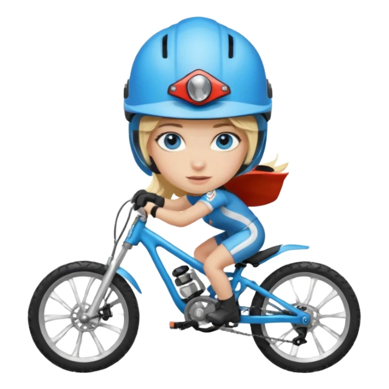 blond girl with blue eyes on DH bike crash sticker