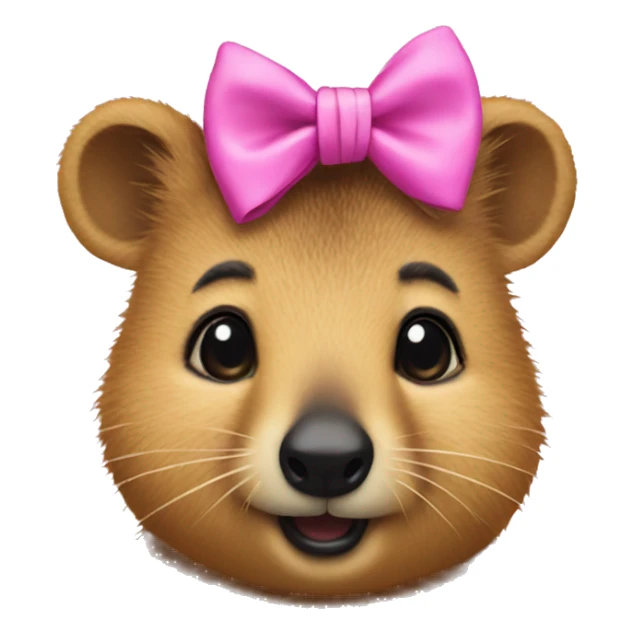 Quokka wearing a pink bow headband  sticker