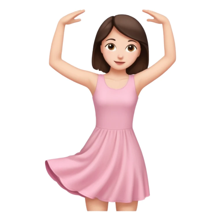 brunette girl in light pink stretching sticker