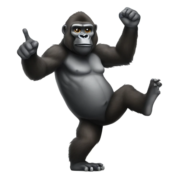 Gorilla raising his hand to confirm he has scheduled his flight sticker