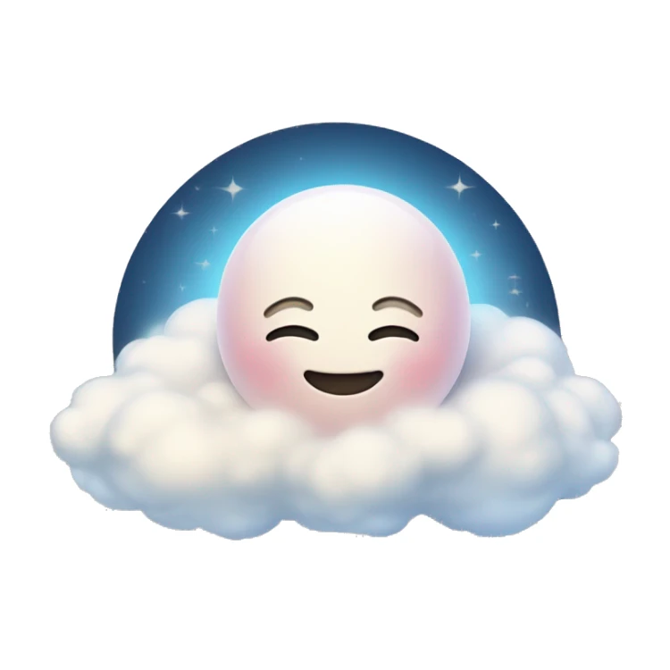 Blushing Smiley who is angelic relaxing in the clouds  sticker