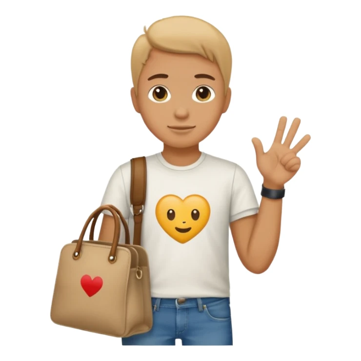 Persona parada con una bolsa diciendo como “ósea” sticker