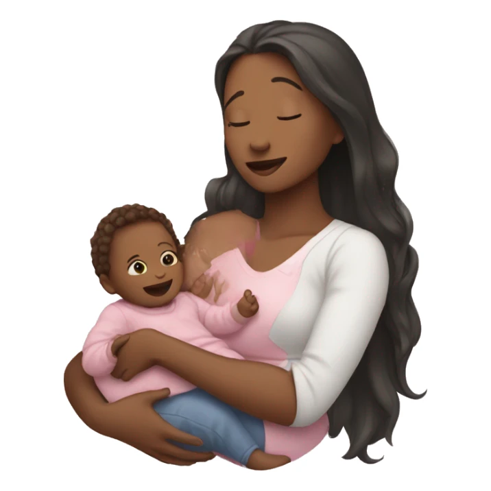 Woman holding a baby girl  sticker