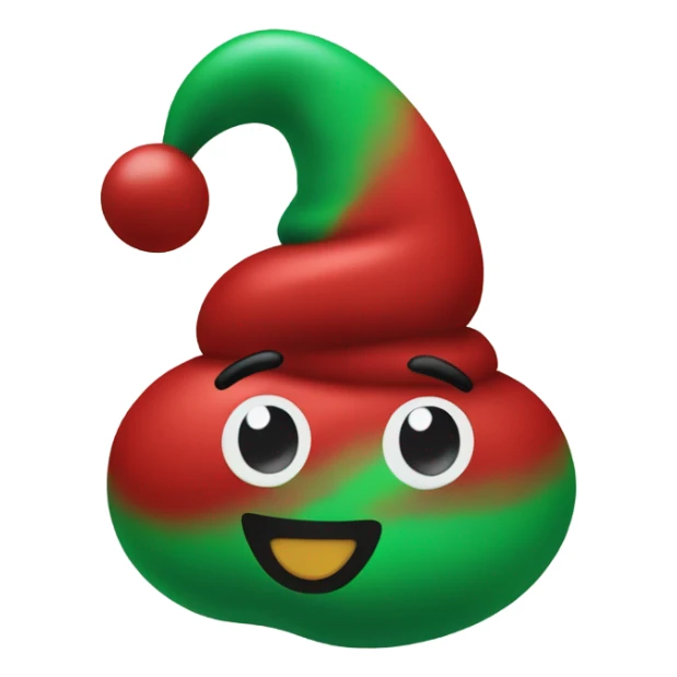 Red and green swirl christmas poop emoji sticker