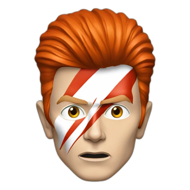 A TOK emoji of david bowie aladdin sane, grey background sticker