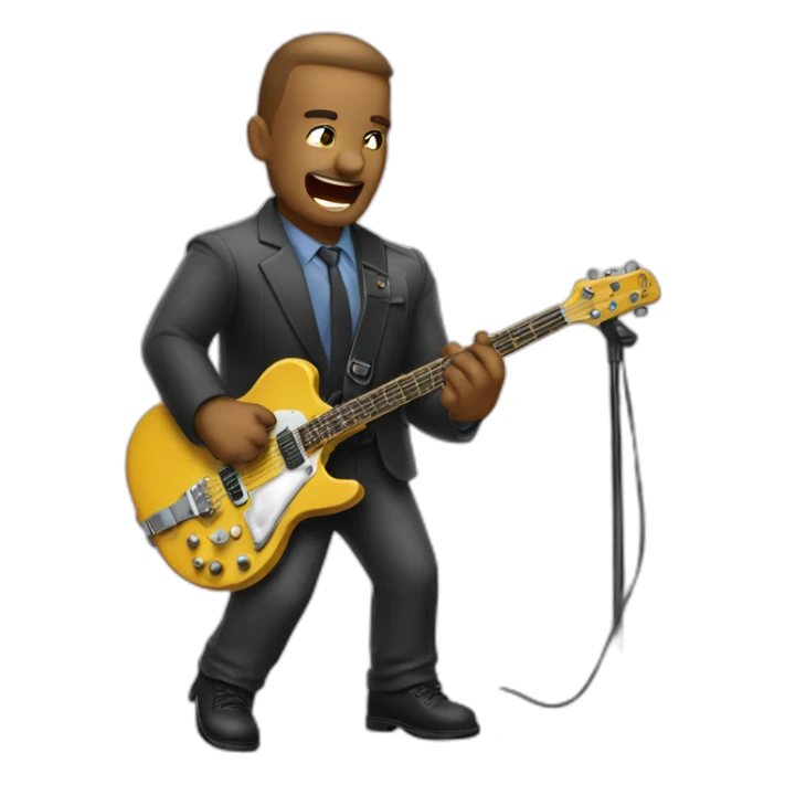 Cool boss that play an electric base and sings sticker