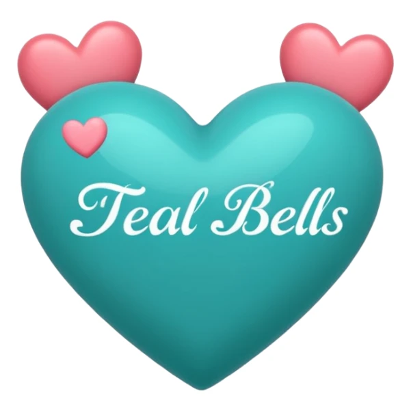 Teal heart with hearts and Belles wording sticker
