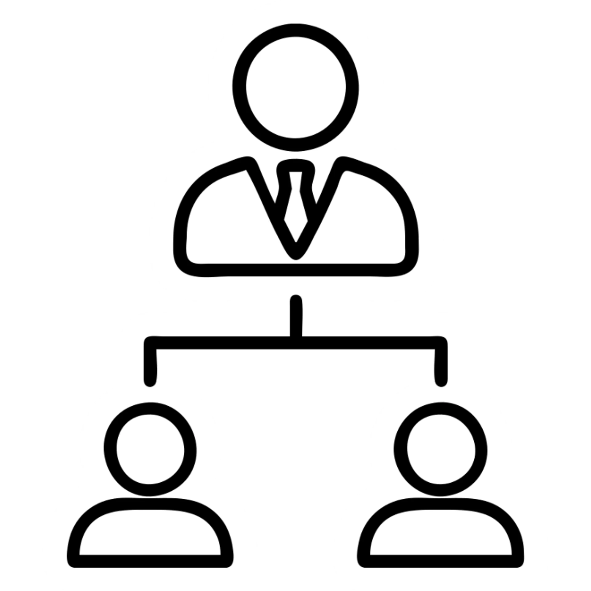 Business owner employer with employee organizational chart sticker