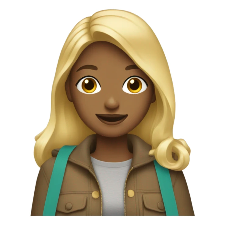 blonde girl with bags sticker