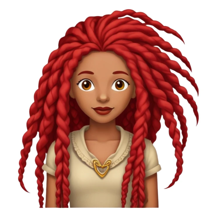 Afrolatina with long red deadlocs with curls at the ends celebrating something exciting sticker