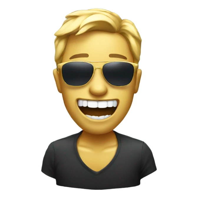 Gold tooth wearing sunglasses sticker