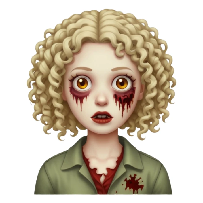 zumbi de cabelo cacheado feminina sticker
