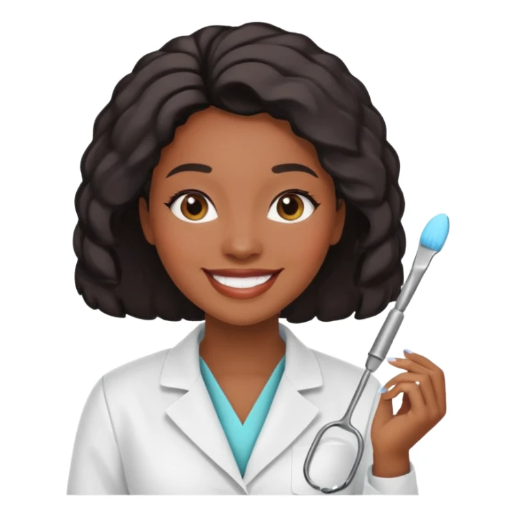 Black women beautician sticker