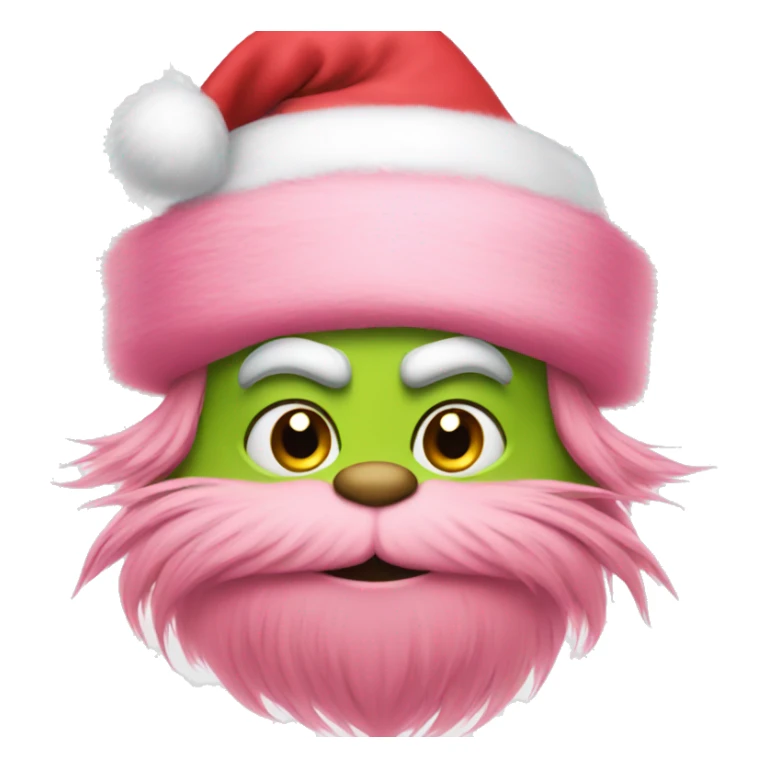 Grinch wearing pink Santa hat sticker