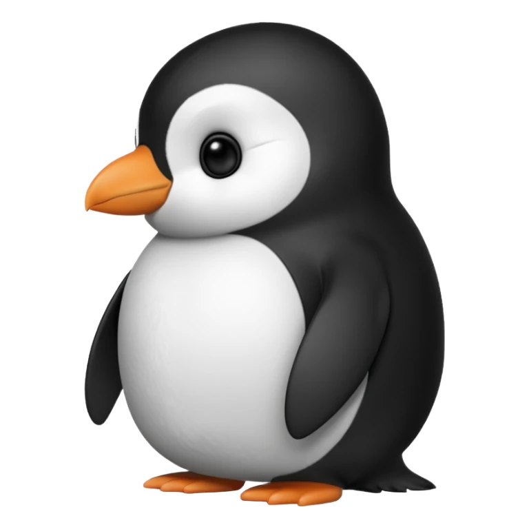 penguin side slightly side ways eyes facing forward suspiciously and funny sticker