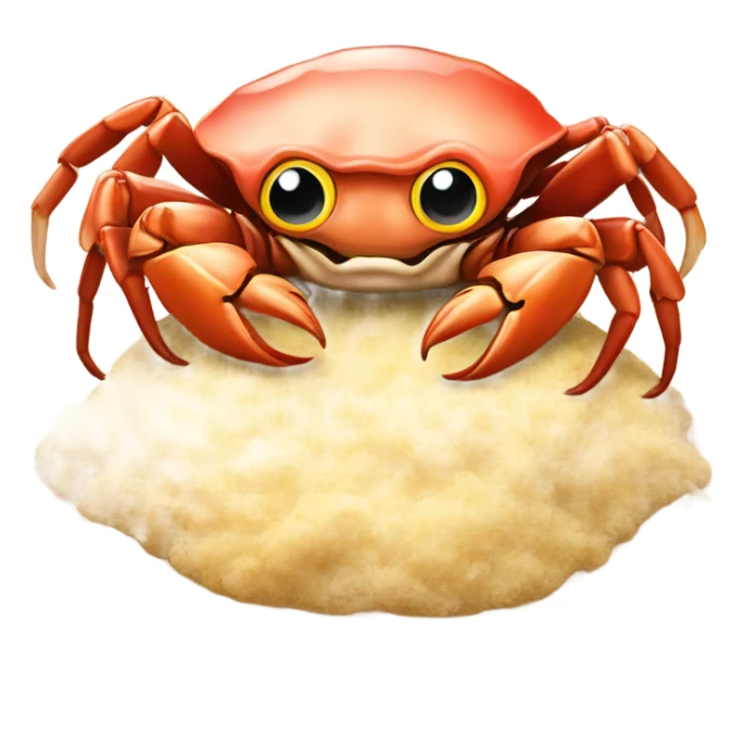 Sea crab, kissing baby chicken ￼ sticker