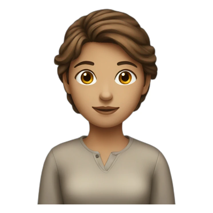 a girl with brown hair who writes sticker