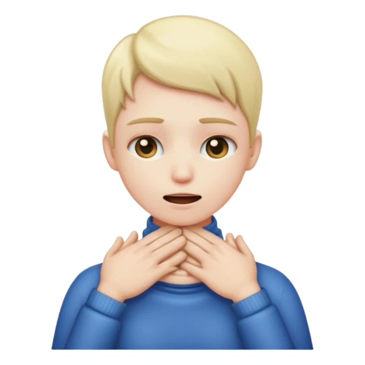 An emoji with hands on their neck and squeezing sticker