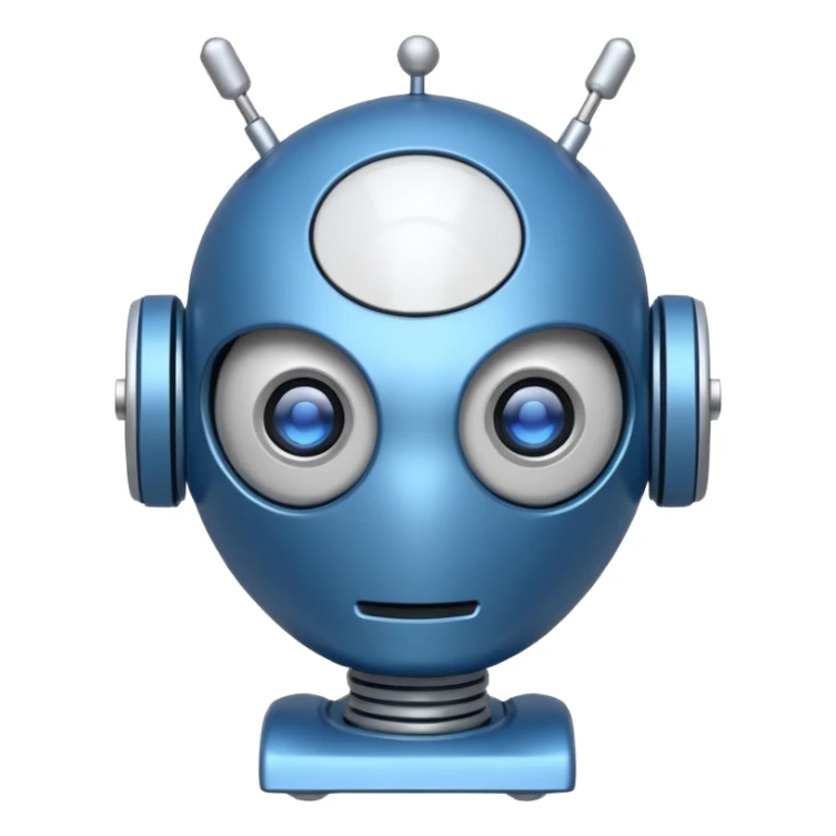 tête de robot cosmonaute bleu et blanc avec une antenne sticker