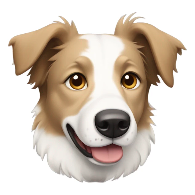 A short haired sand and white cross breed border collie with falling ears sticker