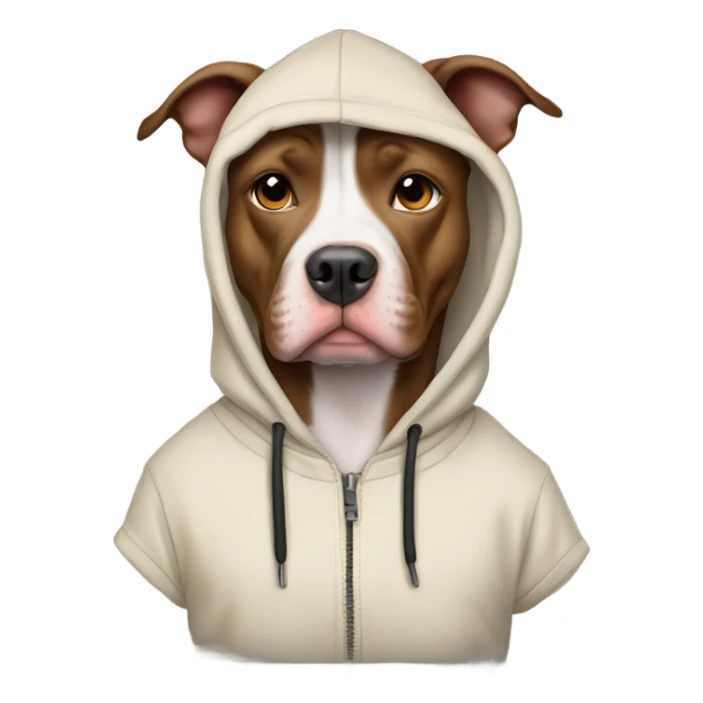 Pitbull wearing a hoodie sticker