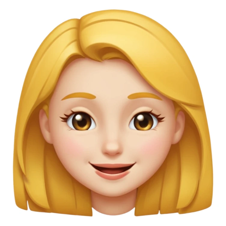 Girl winking with her left eye closed, happy face,  sticker