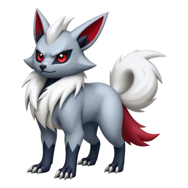 Edgy cool Absol-Zorua-Zangoose-creature-hybrid full body  sticker