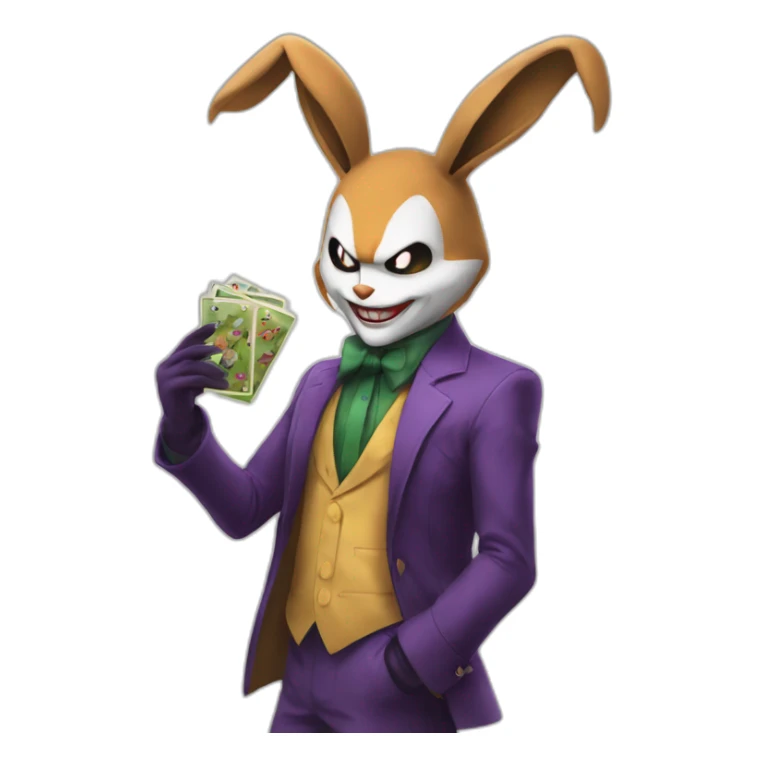 The joker catching a lopunny in Pokemon sticker