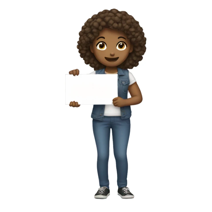 a girl holding a sign saying “I did it” sticker