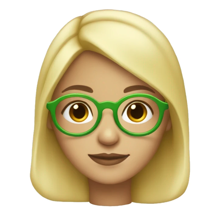 Blonde girl in frog beanie with circlular glasses  sticker