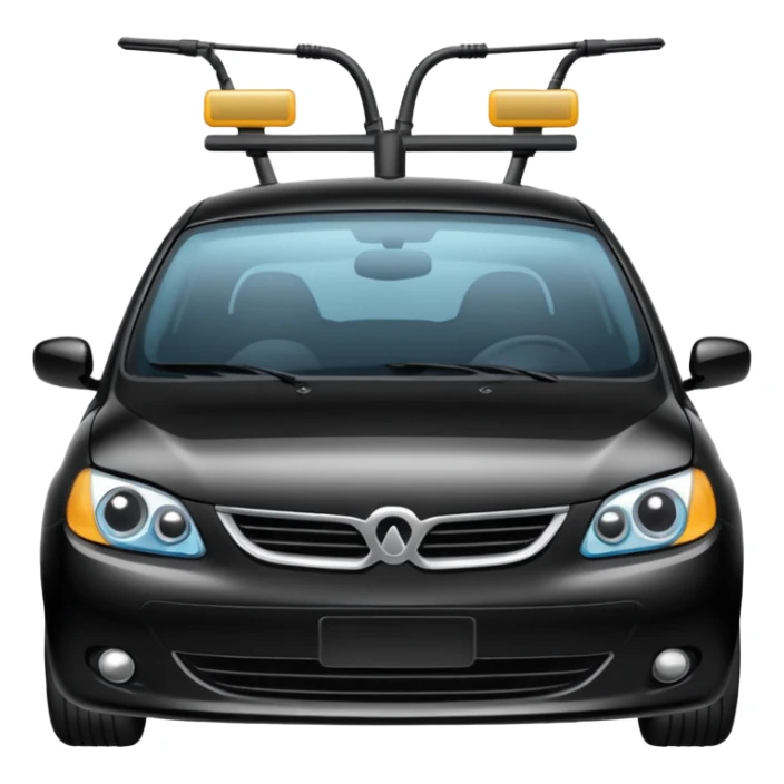 front of a car with a windshield wiper sticker